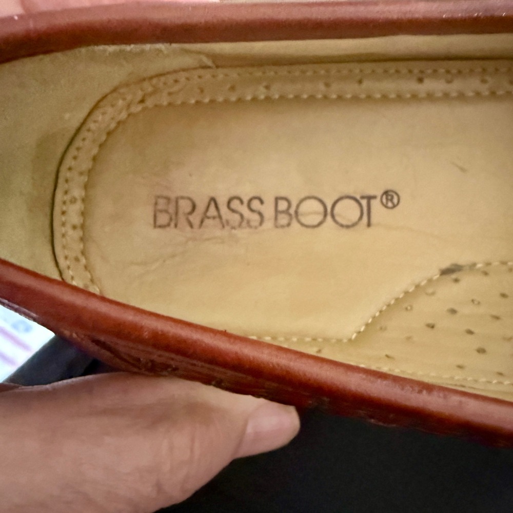 Brass Boot Men's Tassel Loafers Full Leather Made in Brazil / Spain Size 11 M - Picture 14 of 16